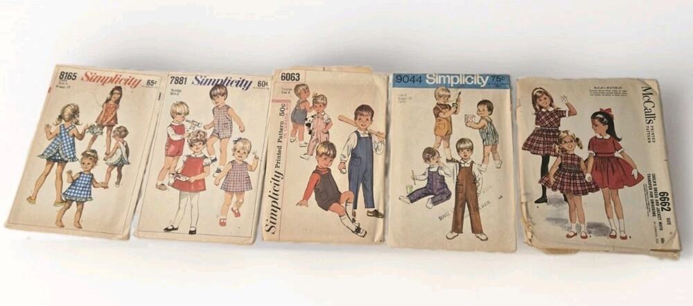 Vintage Children’s Sewing Patterns Lot Simplicity McCall’s 1960s 1970s